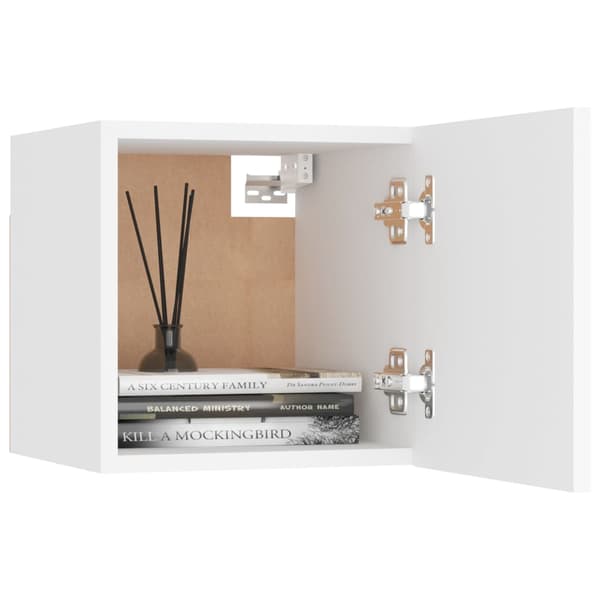 Sängbord vit 30,5x30x30 cm konstruerat trä