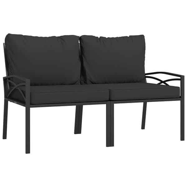 Trädgårdsstolar med grå dynor 2 st 62x75x79 cm stål