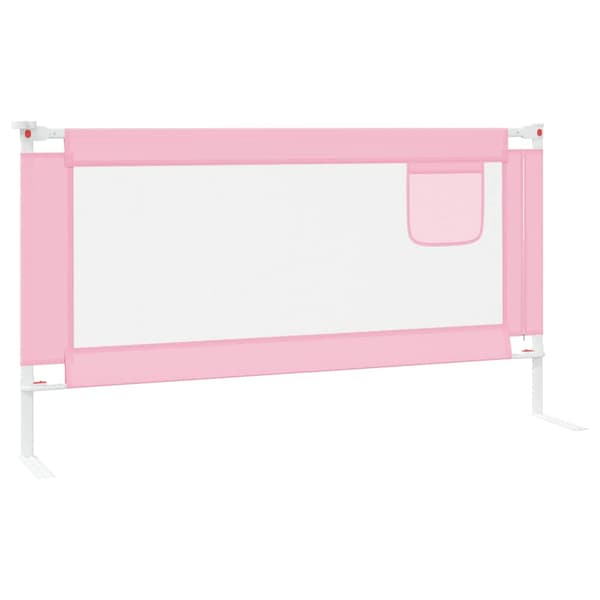 Sängskena för barn rosa 160x25 cm tyg