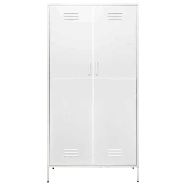Garderob 90x50x180 cm vit stål