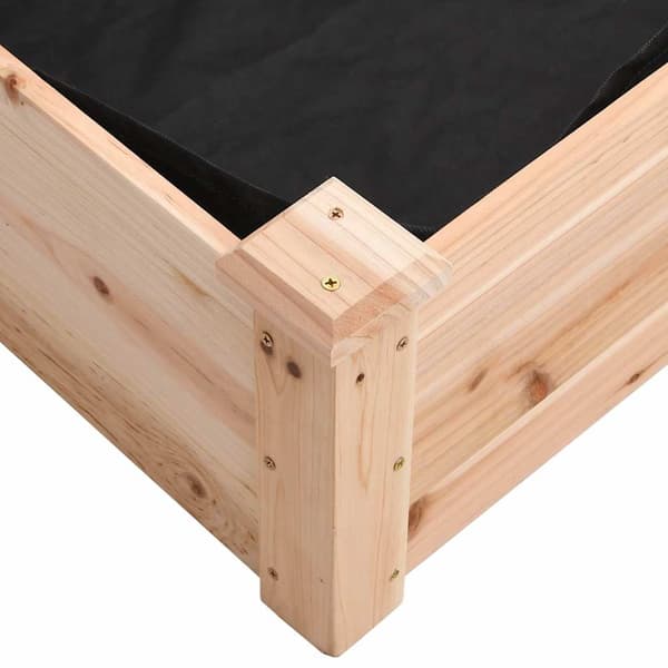 Odlingslåda med foder 120x120x25 cm massivt granträ