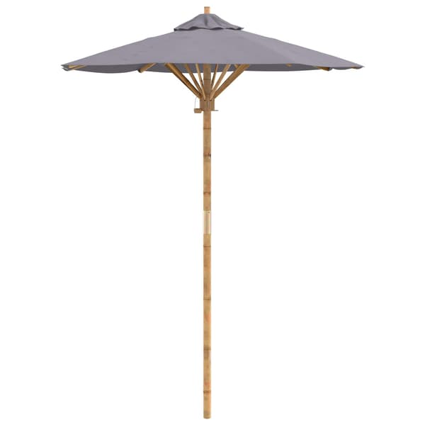 Trädgårdsparasol Mörkgrå Ø 150 x 210 cm Bambu
