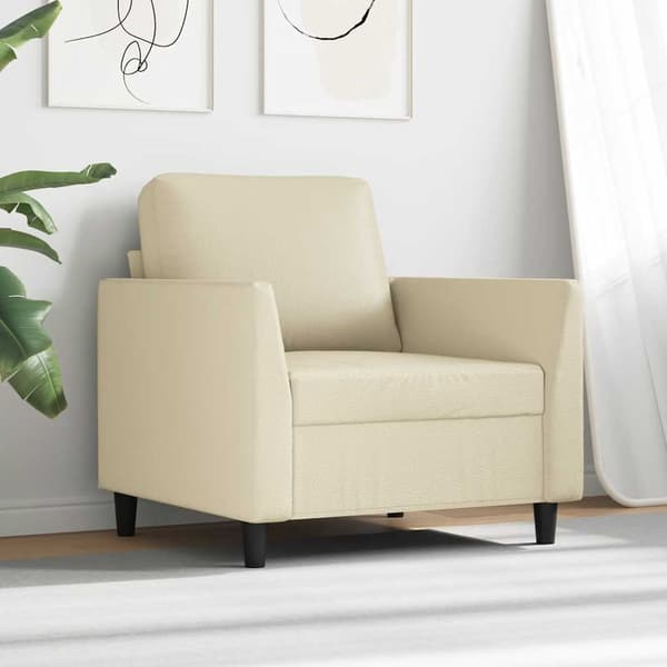 Fåtölj Gräddvit 60 cm konstläder