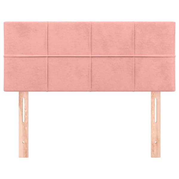 Sänggavel rosa 100 x 5 x 78/88 cm sammet