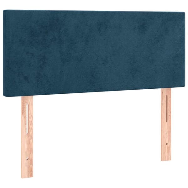 Ramsäng med madrass mörkblå 90x190 cm sammet