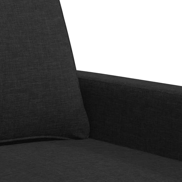 2-sitssoffa ljusgrå Svart 120 cm tyg