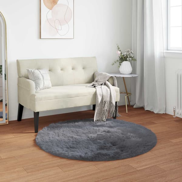 Fuskfäll matta TAFALLA Antracit Ø 120 cm Polyester