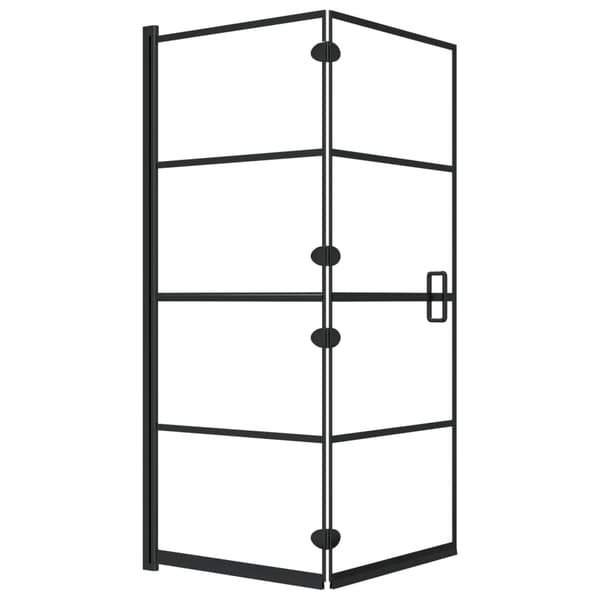 Duschvägg fällbar ESG 120x140 cm svart