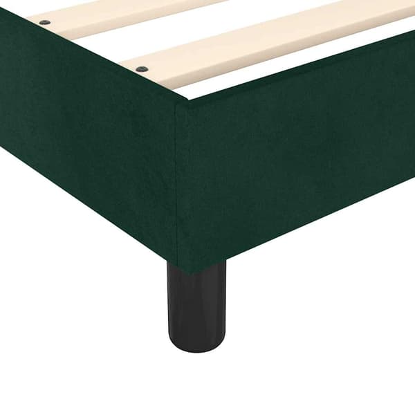 Boxspring-sängram mörkgrön 200x200 cm sammet