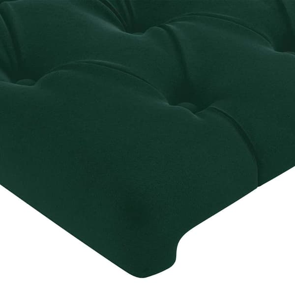 Sänggavel mörkgrön 90x7x118/128 cm sammet