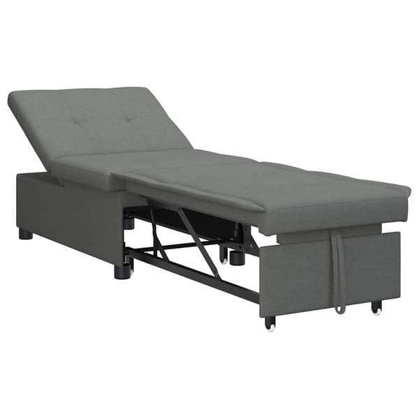 Pull Out Sofa Bed Mörkgrå 194 x 50 x 82 cm tyg