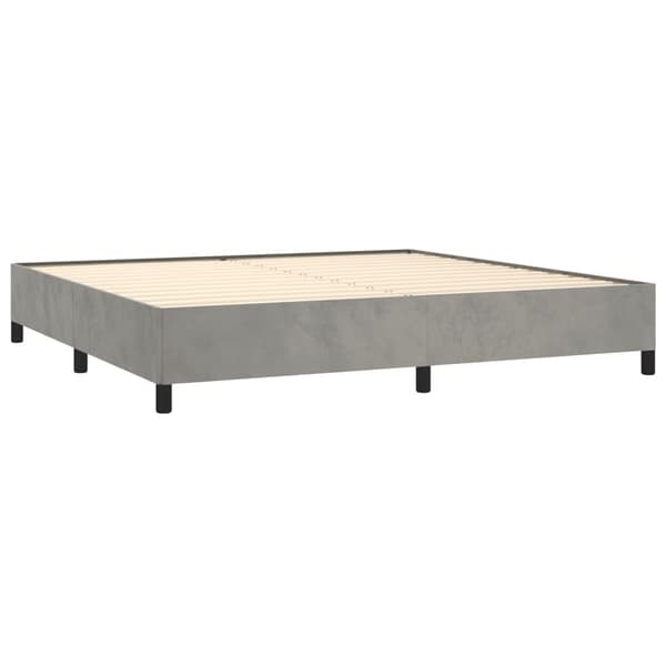 Ramsäng med madrass ljusgrå 200x200 cm sammet