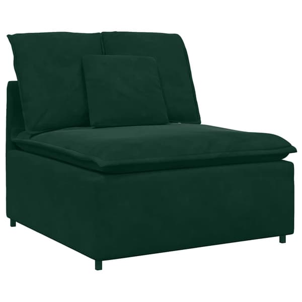 Modulsoffa med dynor sammet mörkgrön