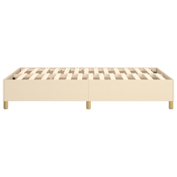 Boxspring-sängram gräddvit 120x200 cm tyg