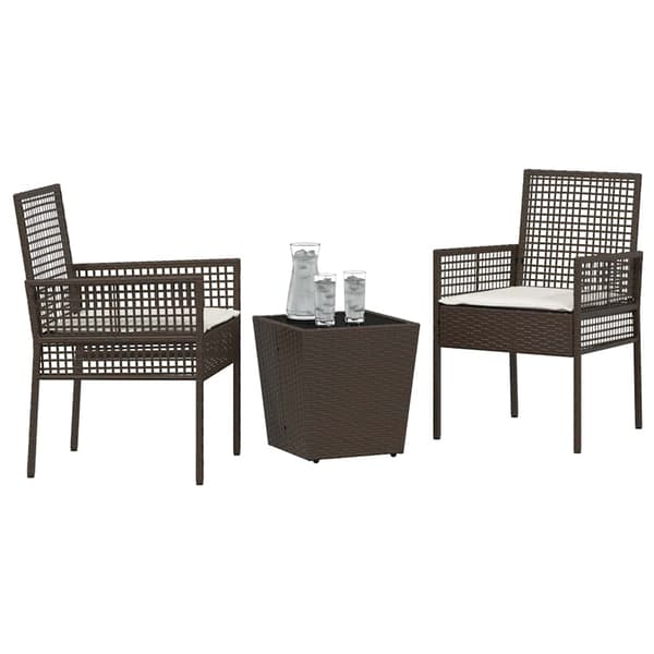 Trädgårds Bistro Set 3 pcs Brun konstrotting