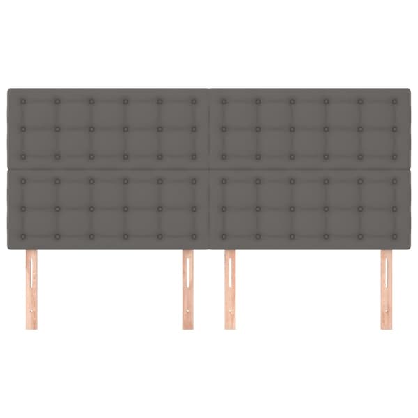 Sänggavel grå 180x5x118/128 cm konstläder