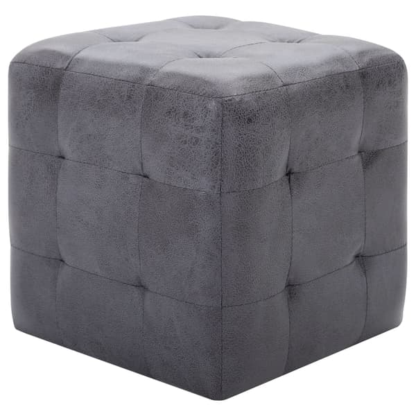 Sängbord 2 st grå 30x30x30 cm konstmocka