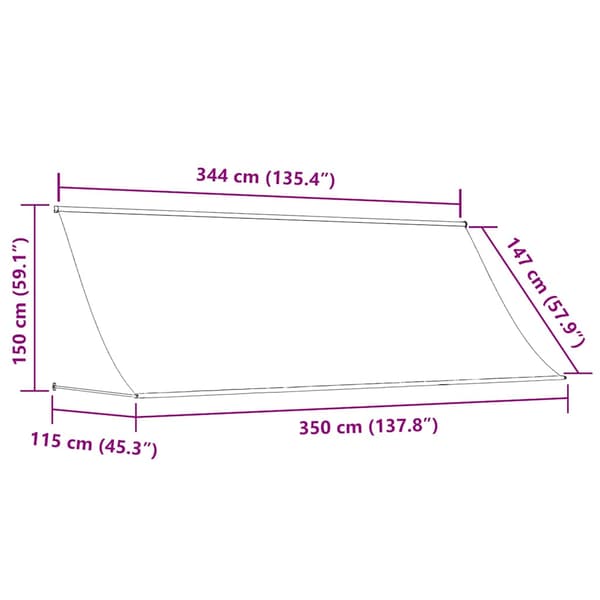 Markis 350x150 cm orange och brun
