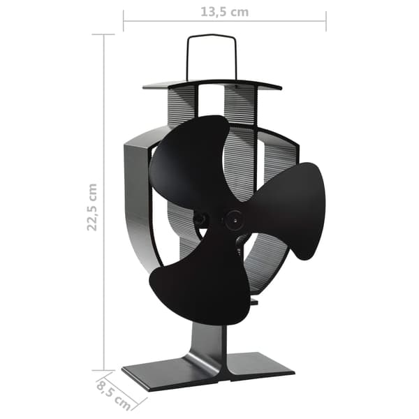 Kaminfläkt 3 blad svart