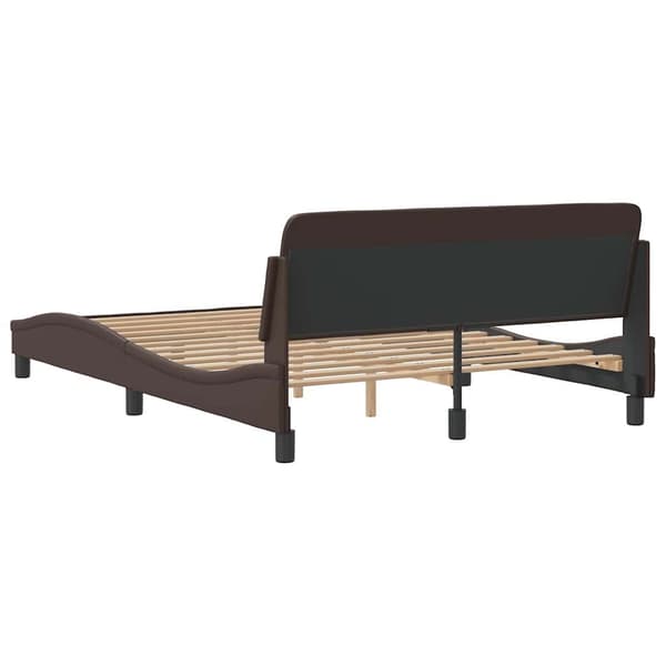 Bed Frame "Dover" Brown 140x190 cm Faux Leather