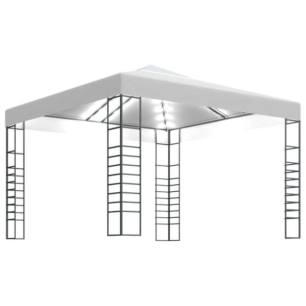 Paviljong med ljusslinga LED 3x3 m vit