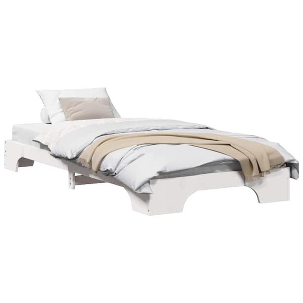 Sängram Vit 90 x 190 cm Massiv furu