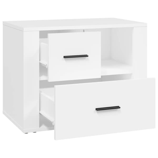 Sängbord vit 60x36x45 cm konstruerat trä