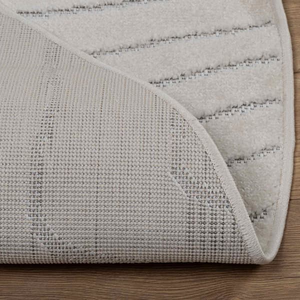 Områdesmattor Rund PALMERAS Kräm Ø 200 CM Polyester