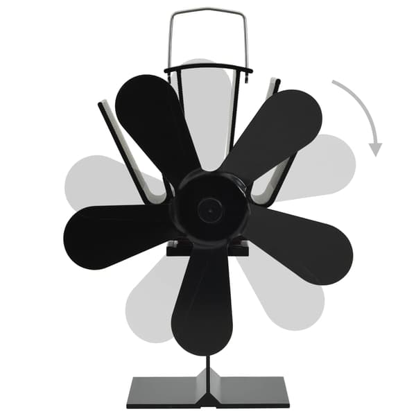 Kaminfläkt 5 blad svart