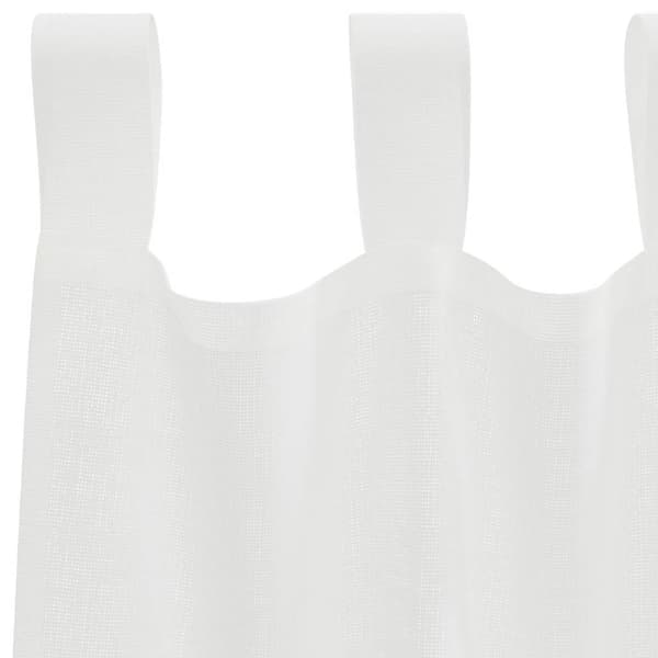 Voile gardiner med öglor 2 st vit 140x175 cm