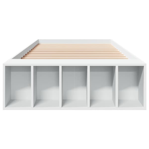 Sängram vit 100x200 cm konstruerad trä