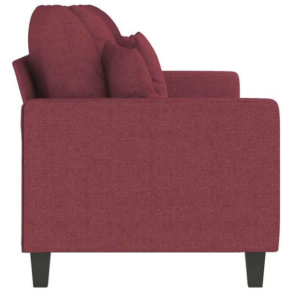 3-sitssoffa vinröd 180 cm tyg