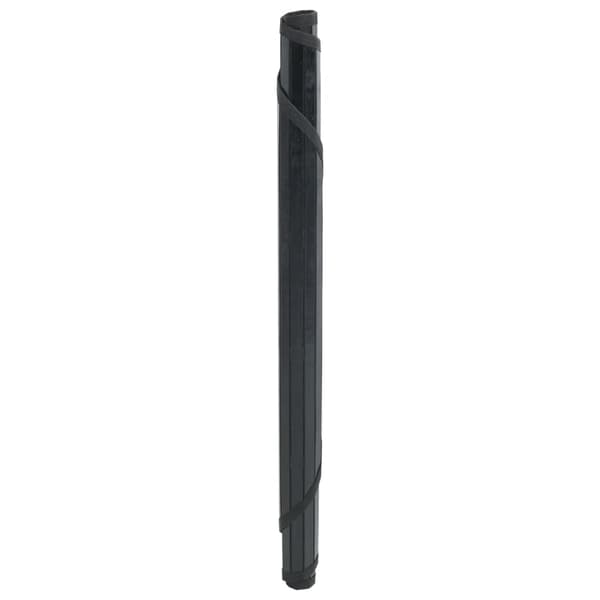 Matta rund svart 100 cm bambu