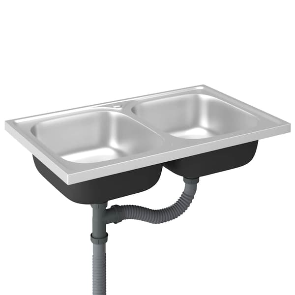 Dubbla diskhoar silver 800x500x155 mm rostfritt stål