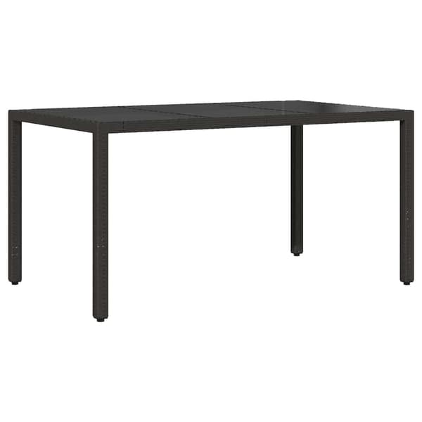 Trädgårdsmöbelset 5 pcs Svart konstrotting