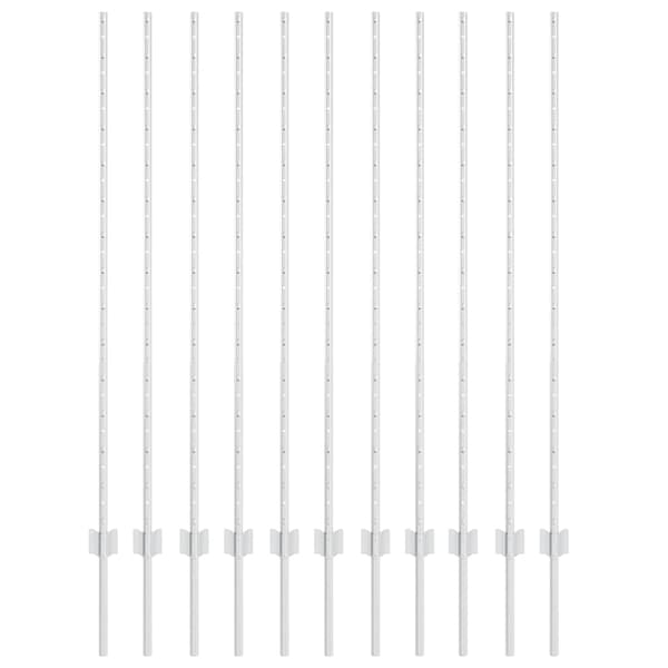 Stängselstolpe 11 pcs Silver 140 cm Stål