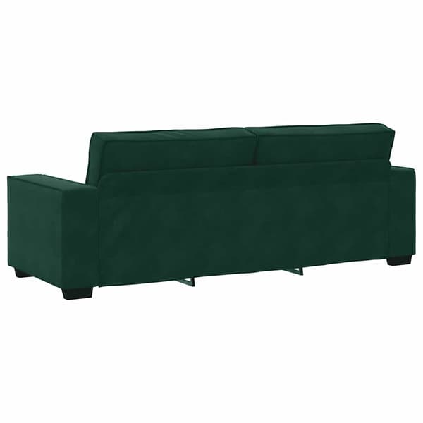 3-sitssoffa mörkgrön 220x78x84 cm sammet