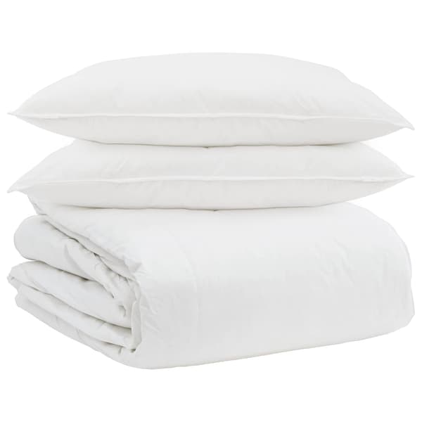 Täckeset med kudde 3 pcs Vit Dunfjäder