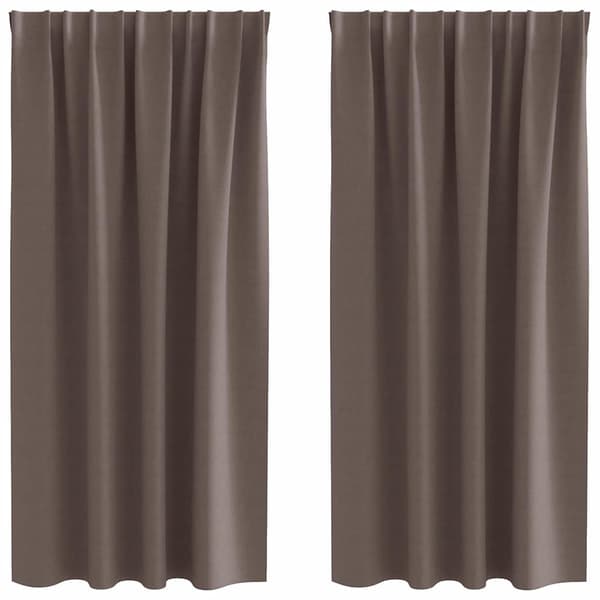Mörkläggningsgardiner med Ringar 2 st Mörkbrun 175 x 140 cm