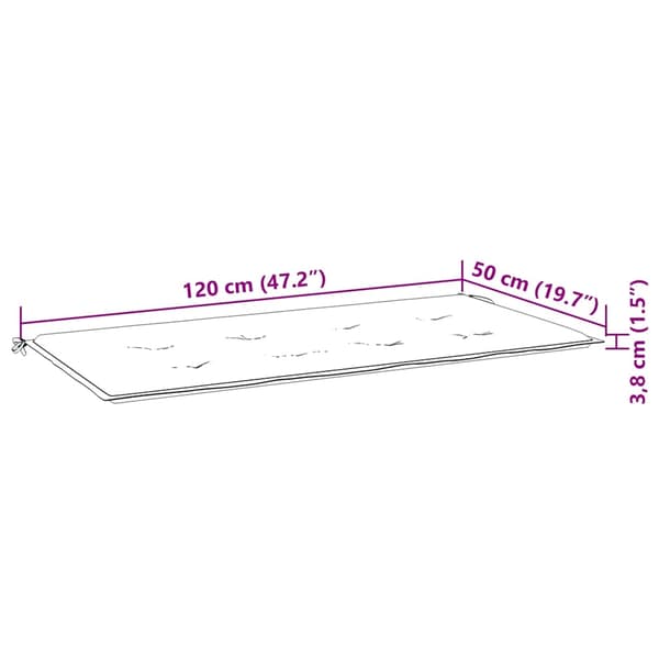 Trädgårdsbänk med dyna 120 cm bambu