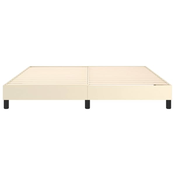 Boxspring-sängram gräddvit 180x200 cm konstläder