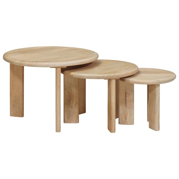 Nesting Kaffe Bord 3 pcs Svart Massivt mangoträ