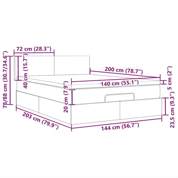 Sänggavel LED mörkblå 100x5x118/128 cm sammet