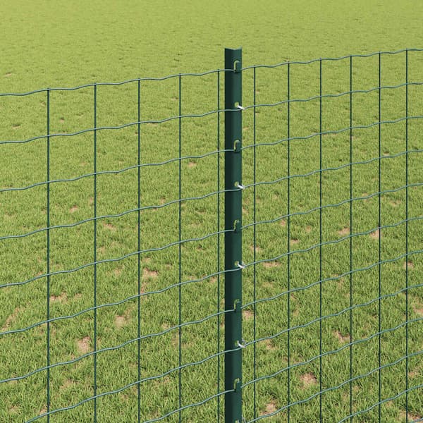 Stängselstolpe 11 pcs Grön 160 cm Stål