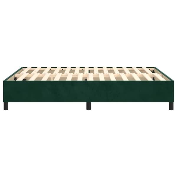 Boxspring-sängram mörkgrön 140x200 cm sammet