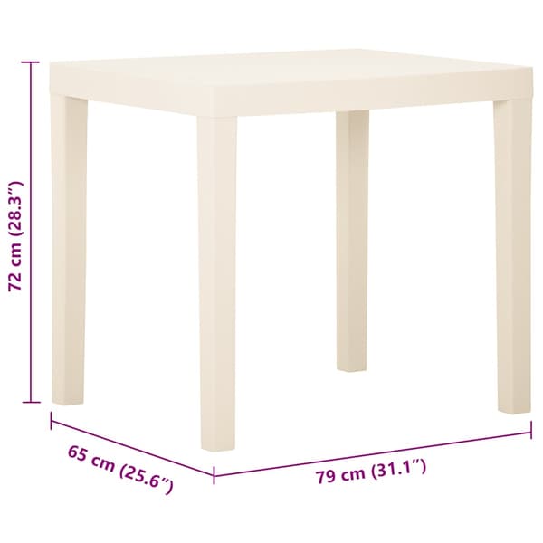 Trädgårdsbord vit 79x65x72 cm plast