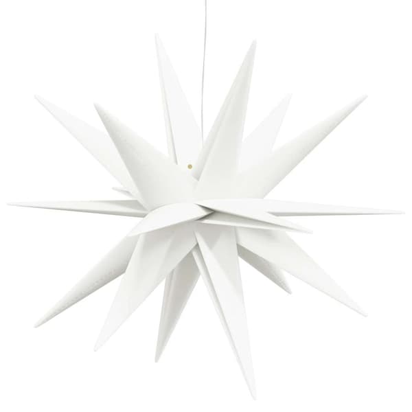 Stjärnor med LED-belysning 3 st vikbar vit 57 cm