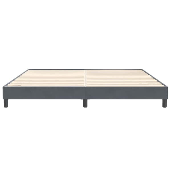 Sängram utan madrass mörkgrå 200x220 cm sammet