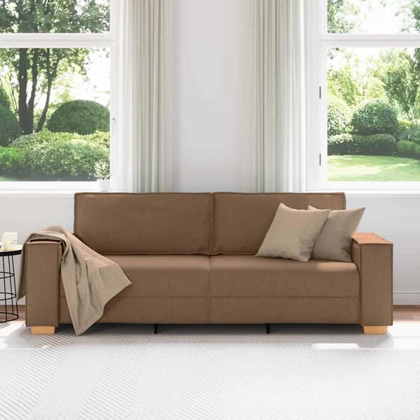 3-Sits soffa Brun 220 cm tyg