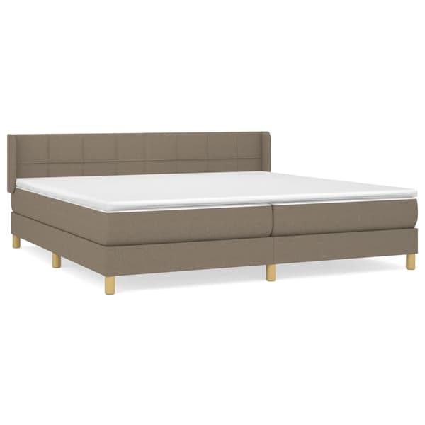 Ramsäng med madrass taupe 200x200 cm tyg